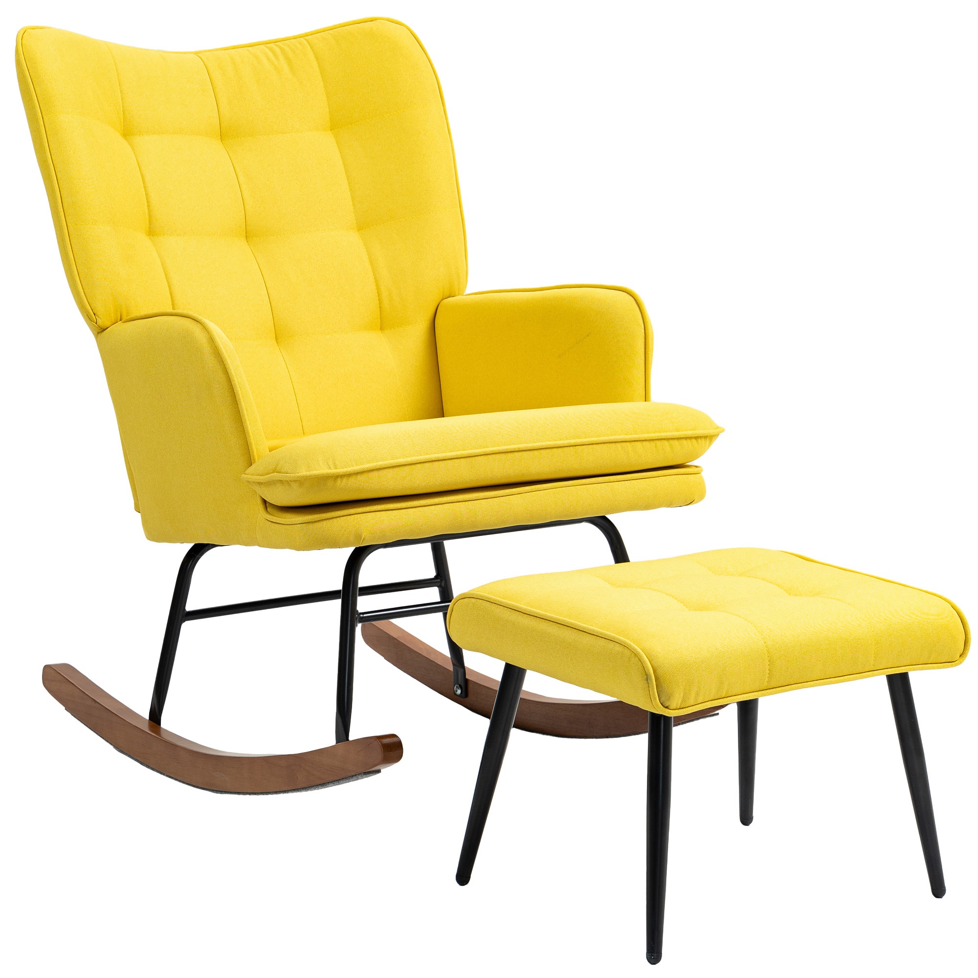 Schommelstoel - Relax&Comfort - Voetenbank - Beige