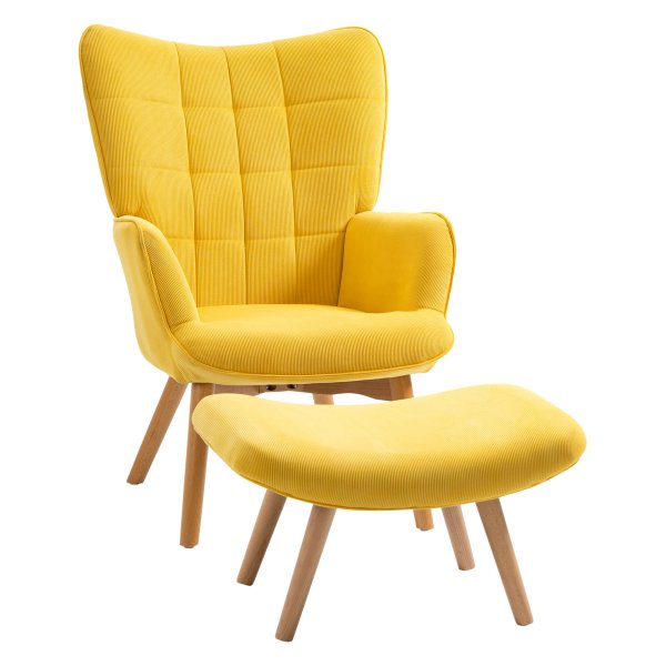 Loungestoel - Zaza Home - Comfort - Gele touw-look.