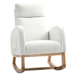 Schommelstoel - Comfortabel - Stevig frame - Roomwit