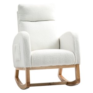 Schommelstoel - Comfortabel - Stevig frame - Roomwit