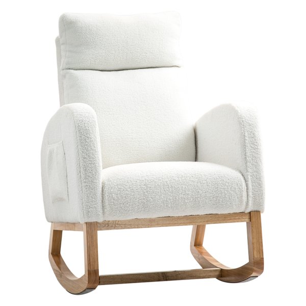 Schommelstoel - Comfortabel - Stevig frame - Roomwit