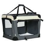 Hondenbox - HappyPets - Opvouwbaar - Geschikt voor buiten - Grijs/zwart
