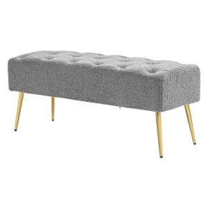 Zitmeubel - Comfortabele zachte bekleding - Vergulde stalen poten - Grijs