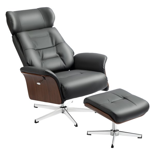Fauteuil - Comfortabel en ligfunctie - Donkergrijs