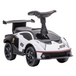 Voertuig - Schuifauto - Claxon - Motorgeluid - Wit/Zwart