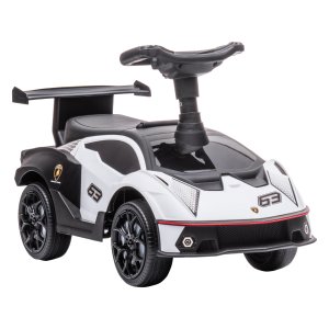Voertuig - Schuifauto - Claxon - Motorgeluid - Wit/Zwart