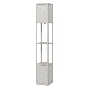 Vloerlamp - Trekkoordschakelaarlamp - Modern design – Twee planken - Zwart/Wit