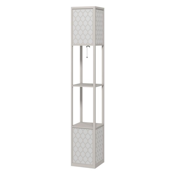 Vloerlamp - Trekkoordschakelaarlamp - Modern design – Twee planken - Zwart/Wit