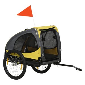 Fietskar - Robuuste Hondenbuggy - Reflectoren - Waterbestendig - Geel