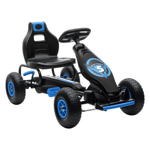Kettauto - Zaza Home - Verstelbare stoel - Rubberen banden - Blauw