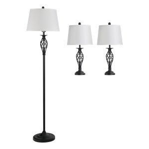 Lampenset - Vintage Collection - Tafel & Vloerlampen - Zwart/Wit