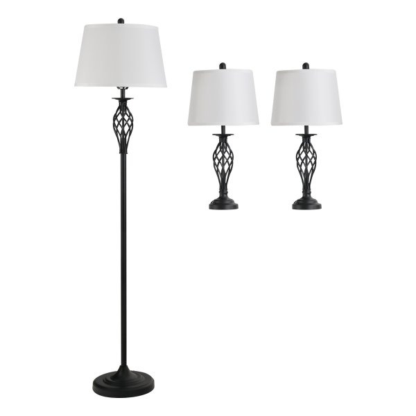 Lampenset - Vintage Collection - Tafel & Vloerlampen - Zwart/Wit