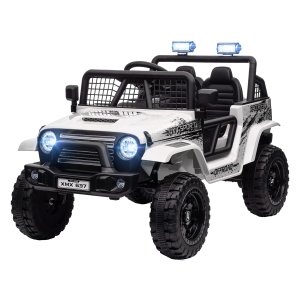 Elektrische Kinderauto - Afstandsbediening - LED-verlichting - Wit