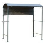 Barbecuepaviljoen - Vlamwerend dak - 2 planken - zwart