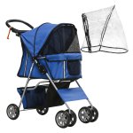 Hondenbuggy - HappyPets - Opvouwbaar - Regenhoes - Blauw