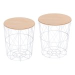 Salontafelset - ModernHome - Natuurlijk hout design – Metaal frame - Wit