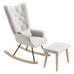 Schommelstoel - Comfortabel en stijlvol - Hoge rugleuning – Crèmekleurig