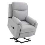 Linnen-touch Elektrische Relaxfauteuil - Opstaande Functie - Lichtgrijs