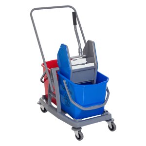 Reinigingskar - AutoCare - 2-emmersysteem - 4 metalen + PP - blauw