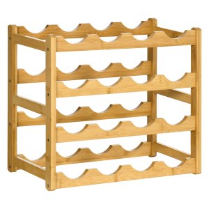 Wijnrek - Duurzaam Design - Natuurlijk Hout - Bamboe - Bruin
