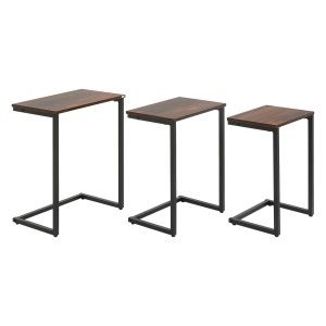 Bijzettafels – UrbanDesign - Industrieel design – Stalen frame - Bruin
