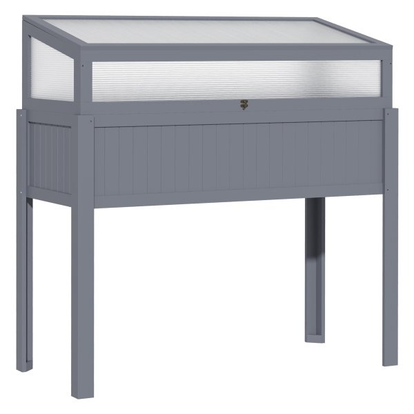 Tuinbed - Groenrijk - Verhoogd - 2-in-1 kas - Grijs