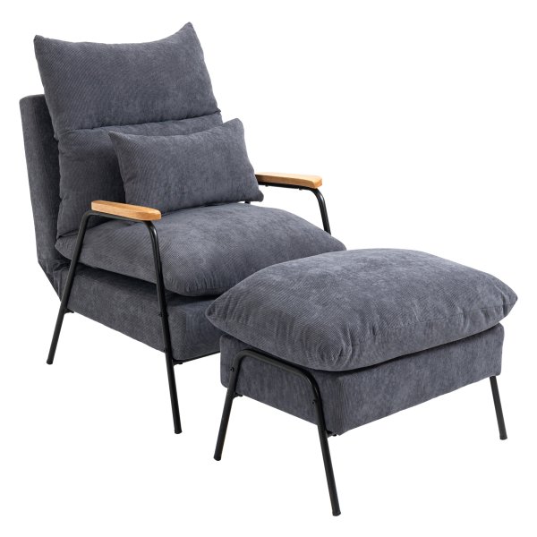 Relaxfauteuil - Luxe Relax - Televisiefunctie - Grijze bekleding