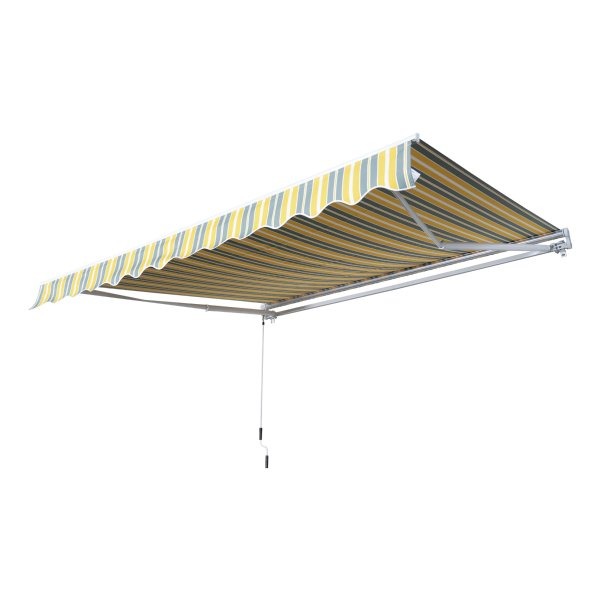 Luifel - Awneller - Handmatige bediening - Aluminium - Geel Grijs