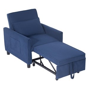 Comfortabele Slaapstoel - Verstelbaar en Stijlvol - Blauw