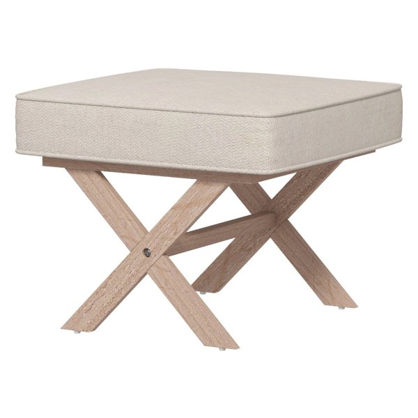 Voetenbank - Comfortabel zitgedeelte – Stijlvolle rubberhouten poten - Beige