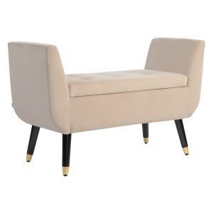 Bankje - Luxe - Fluwelen bekleding - Beige