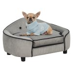 Hondenmatras - Dogofa - Natuurlijk hout - Pluche - Grijs