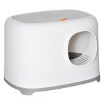 Kattenbak - HappyPets - Met klapdeksel – Opvangmat - Grijs