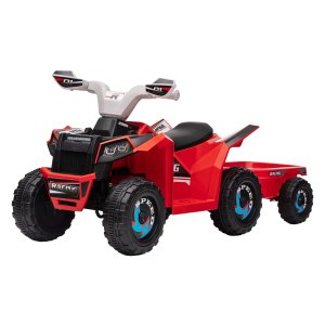 Kinderquad - Elektrisch - Met aanhanger - Rood