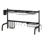 Afdruiprek - Stalen - 2-laags afdruipstandaard - Zwart