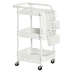 Staalroltafel - Praktische Opbergoplossing - Wielen - Wit