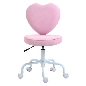 Computerstoel - Chief Fauteuil - Roze linnen - Hartvormige vulling