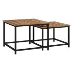 Salontafelset - ModernLiving - Industrieel ontwerp - Staal/walnoot