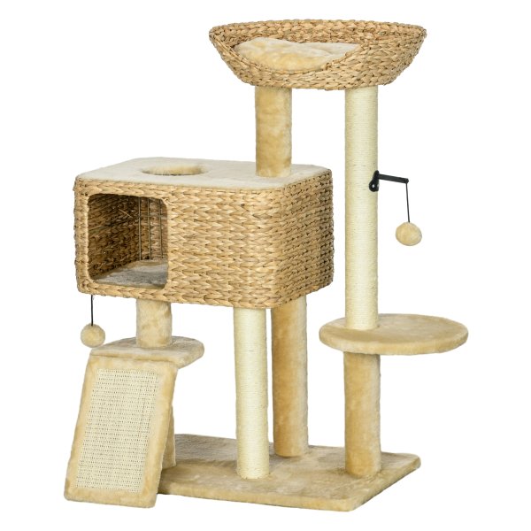 Krabmeubel - PawHut - 2 ligoppervlakken - speelbal - beige