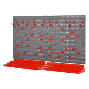 Gereedschapshouder - Wandplank opbergdozen – Haakset - Grijs/Rood