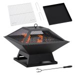 Vuurkorf - Vuurman - Vonkbescherming - Grillrooster - Zwart