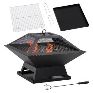 Vuurkorf - Vuurman - Vonkbescherming - Grillrooster - Zwart