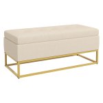 Zitbank – StijlvolleBank – Opbergruimte – Stalen poten - Beige