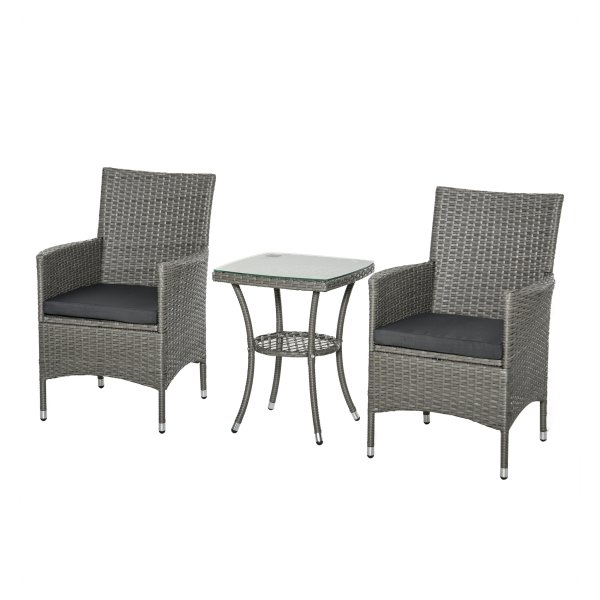 Bistroset - Rotan Balcony Meubelset - Poly Rotan - Grijs
