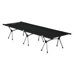 Campingbed - Opvouwbaar aluminium - In hoogte verstelbaar - Zwart