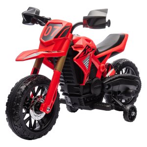Kindermotor - Elektrisch - Stabilisatiewielen - Rood