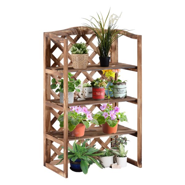 Dennenhoutbloemenrek - Natuurlijk - Stijlvol - Bruin