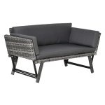 Tuinbank - ComfortGarden - Loungesofa - Stalen armleuningen - Grijs