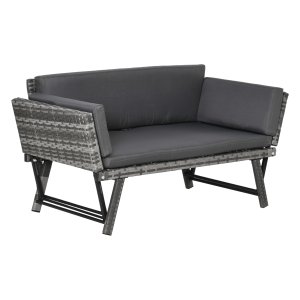 Tuinbank - ComfortGarden - Loungesofa - Stalen armleuningen - Grijs