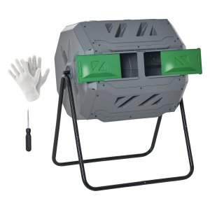 Composteringsvat - Groene Tuin - 160 liter - 2 compartimenten - Grijs